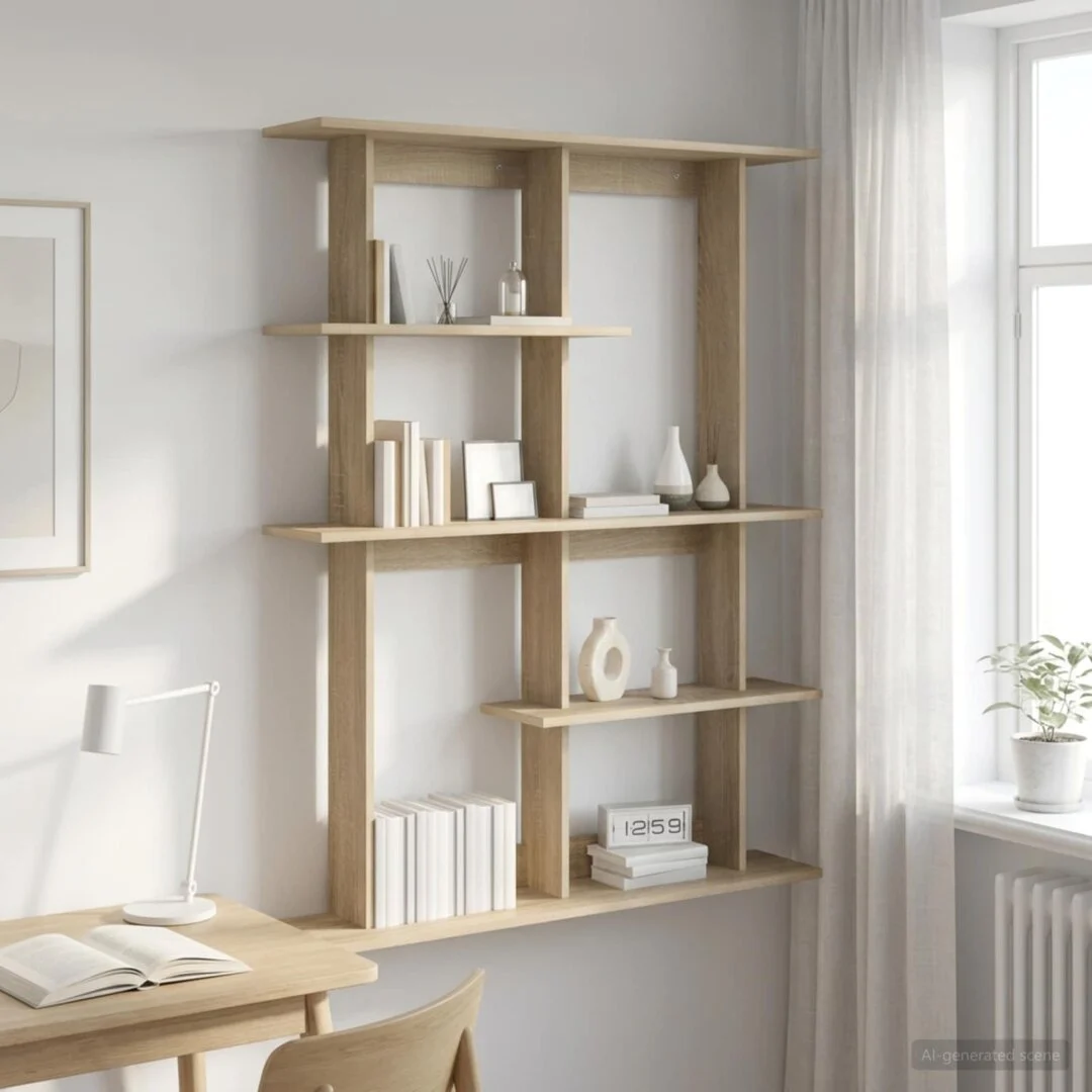 vidaXL Wall Shelf Sonoma Oak 102 x 20 x 130 cm Engineered Wood