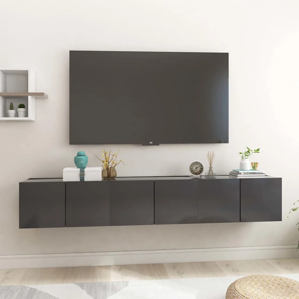 vidaXL Hanging TV Cabinets 3 pcs Grey 60x30x30 cm