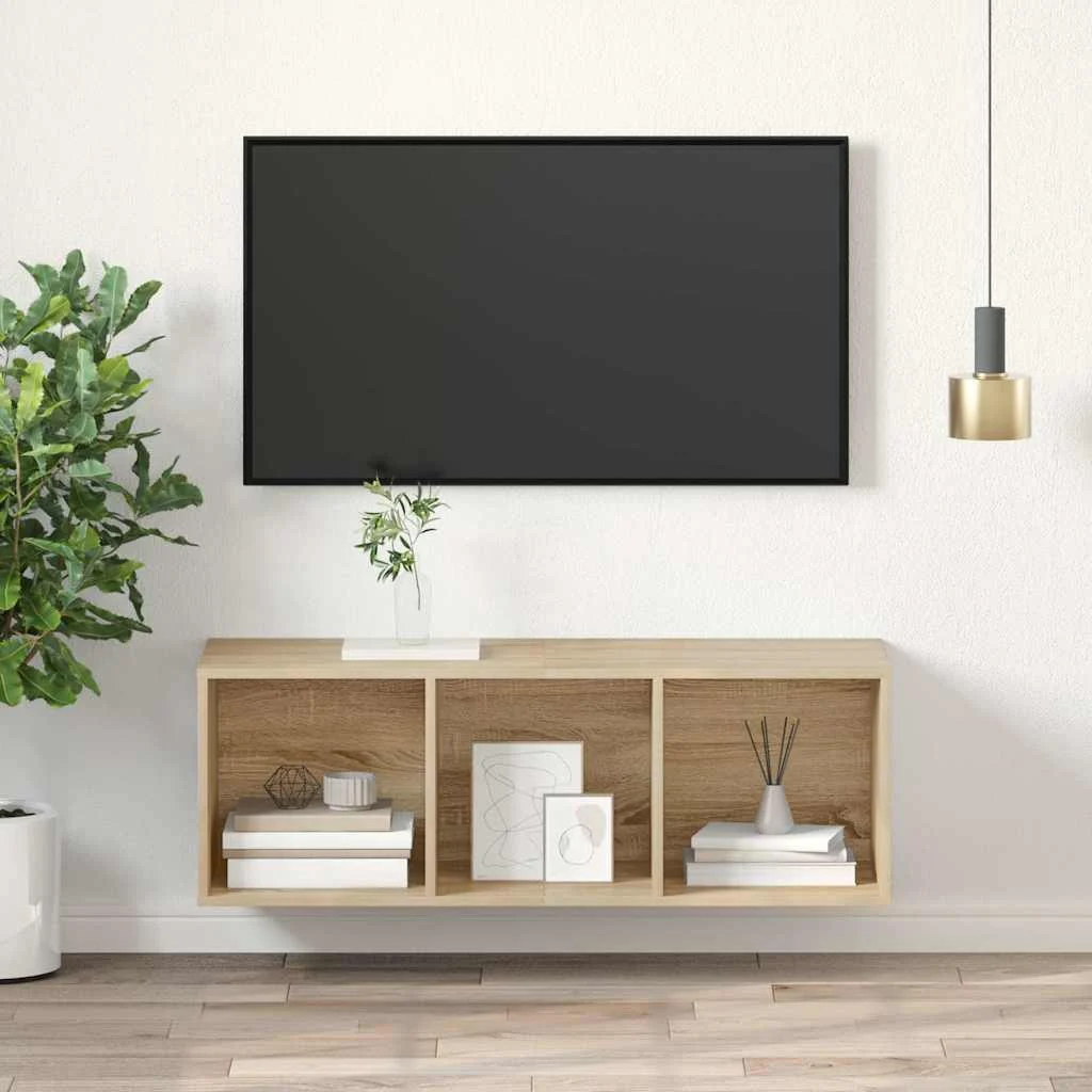 vidaXL Wall-mounted TV Cabinet Sonoma Oak 37x37x107 cm Engineered Wood