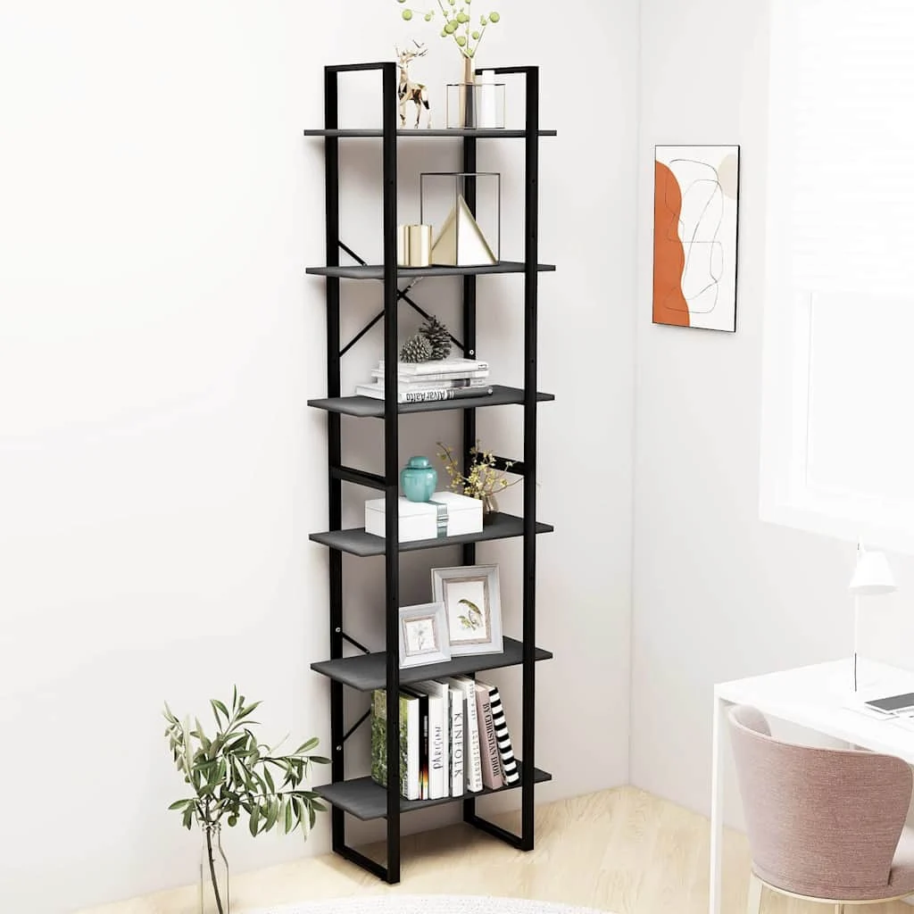 vidaXL Storage Shelf Grey 60x30x210 cm Solid Wood Pine