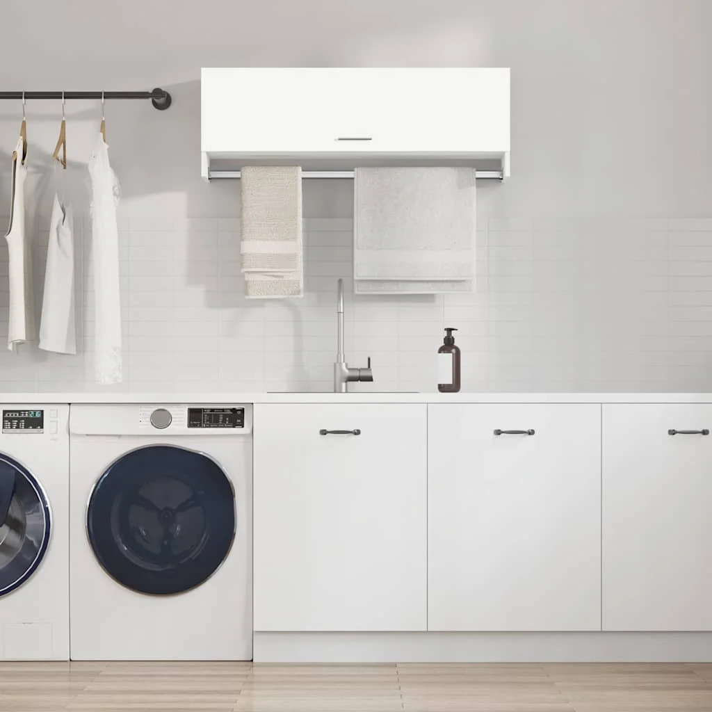 vidaXL Wardrobe White 100x32.5x35 cm Engineered Wood