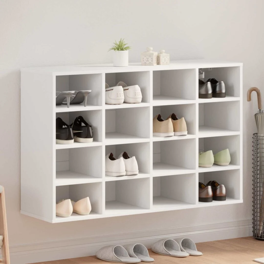 vidaXL Shoe Cabinet 103 x 30 x 67 cm Engineered Wood White