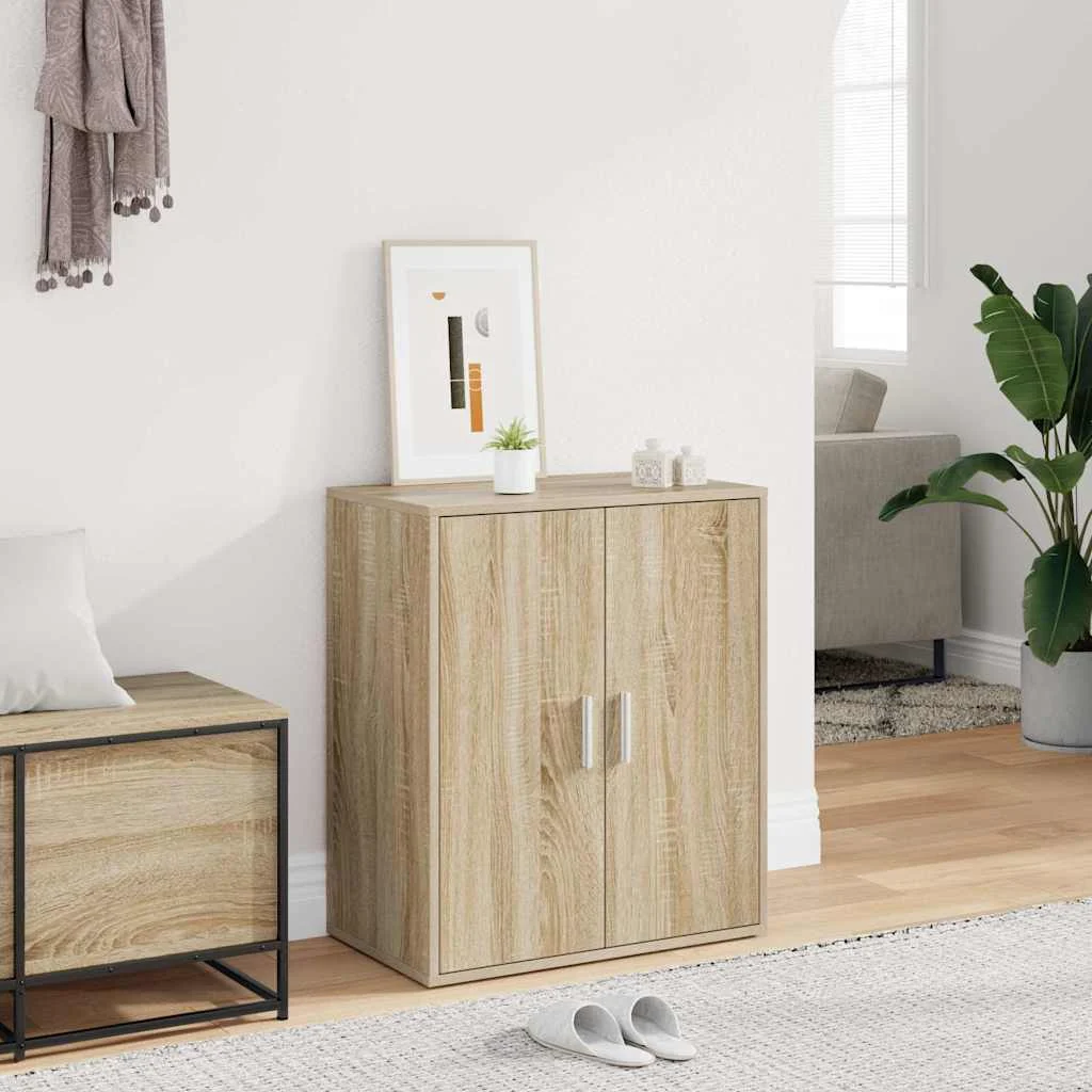 vidaXL Shoe Cabinet Sonoma Oak 60x35x70 cm Engineered Wood