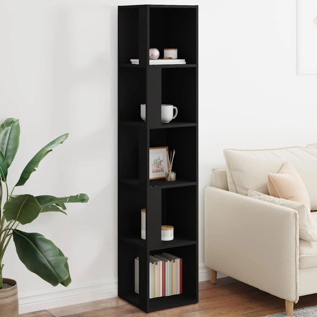 vidaXL Corner Cabinet Black 33x33x164.5 cm Engineered Wood