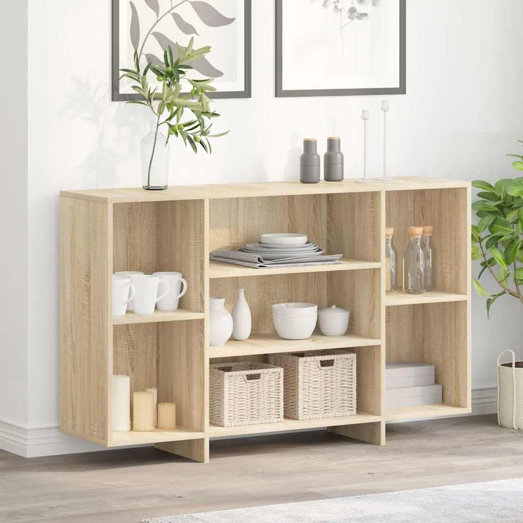 vidaXL Sideboard Sonoma Oak 120x30x75 cm Engineered Wood