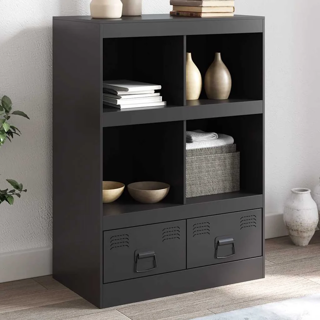vidaXL Highboard Black 67x39x95 cm Steel