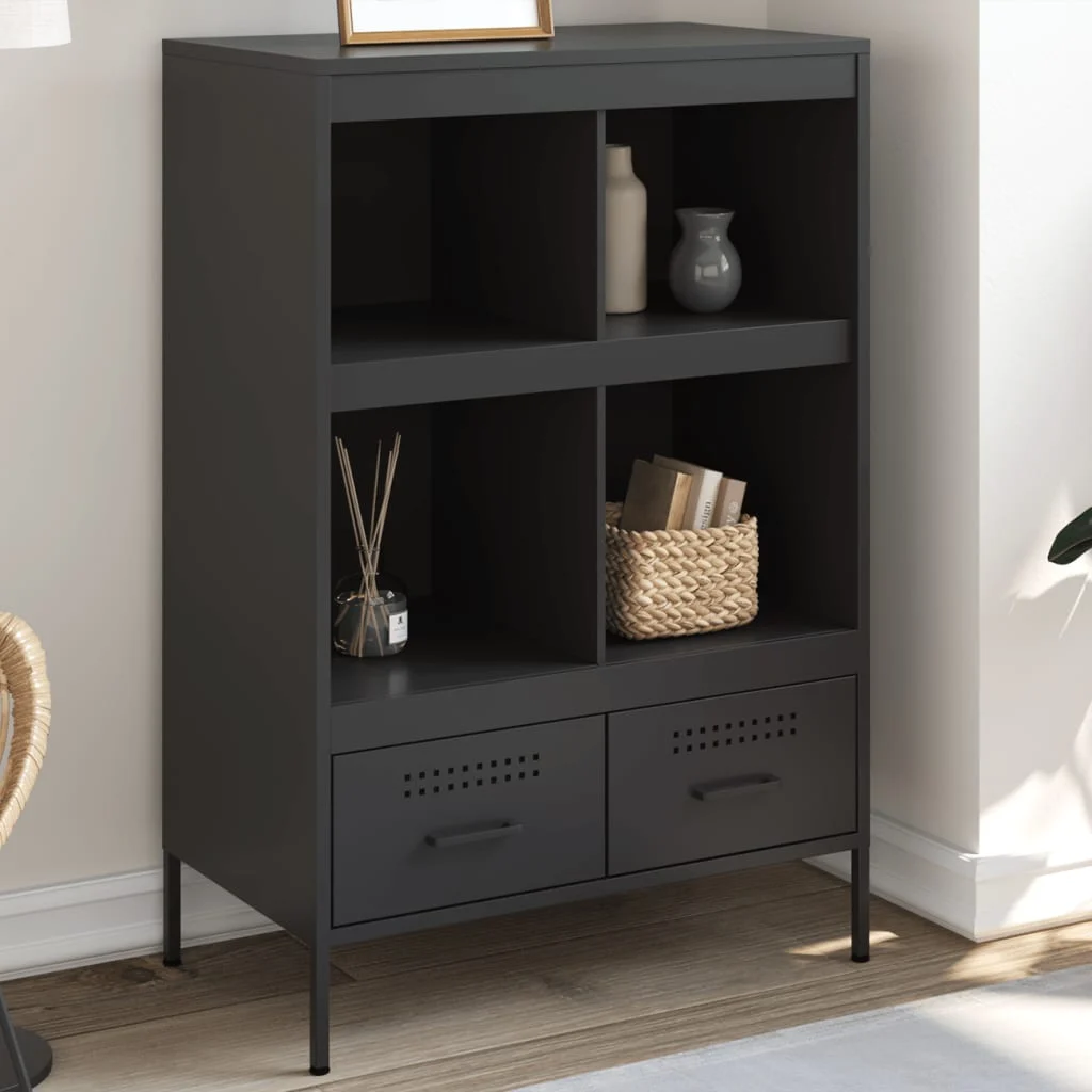 vidaXL Highboard Black 68x39x101.5 cm Steel