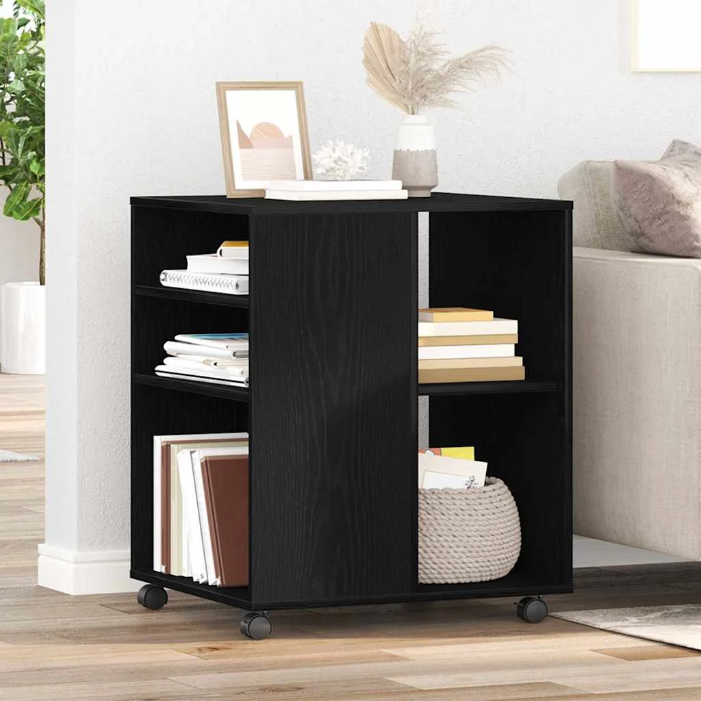 vidaXL Storage Cabinet 60 x 53 x 72.5 cm Engineered Wood Black Oak