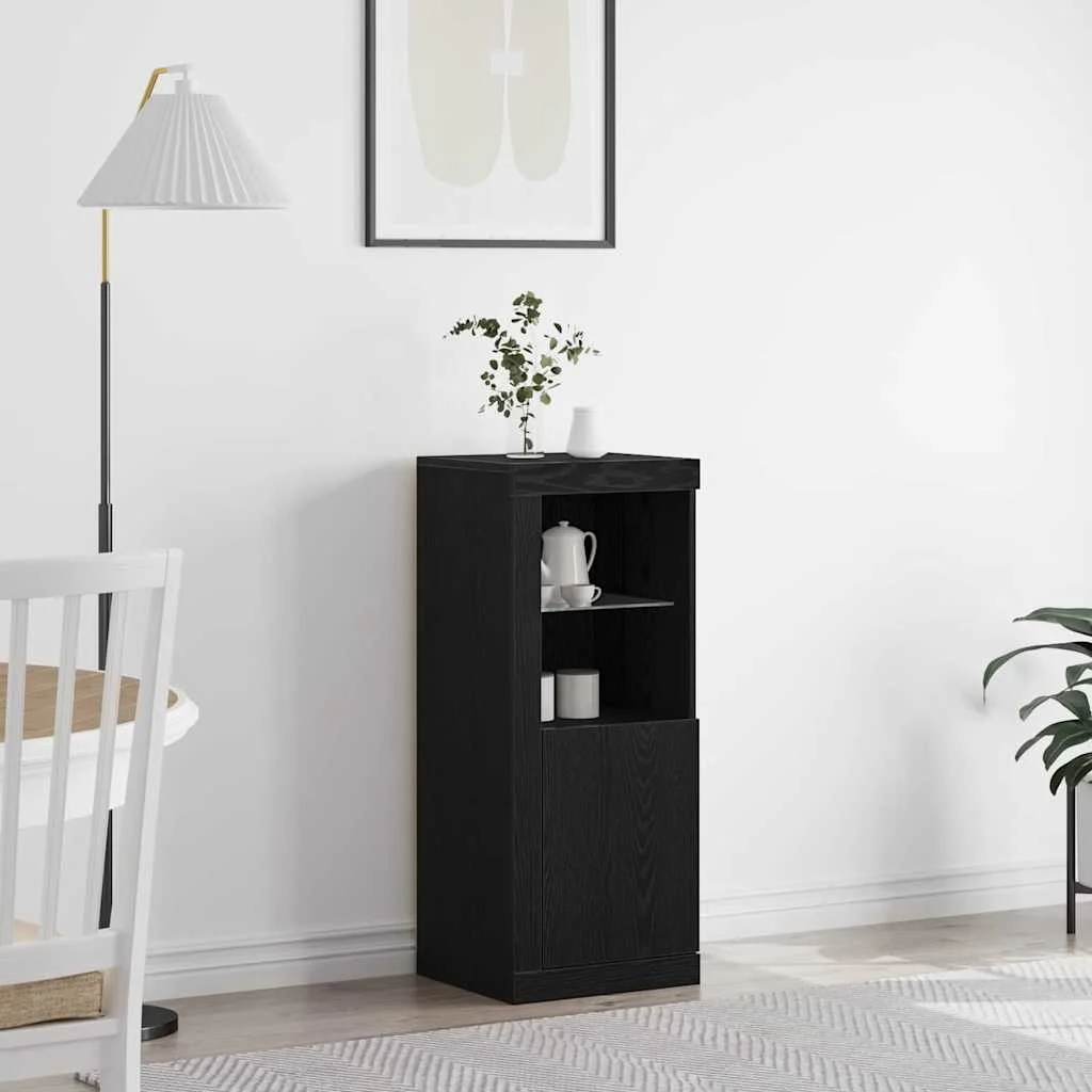 vidaXL LED Sideboard Black 41 x 37 x 100 cm Engineered Wood