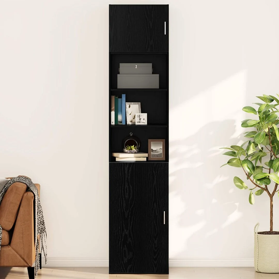vidaXL Wall Cabinet Black oak 50 x 42.5 x 40 cm Engineered Wood