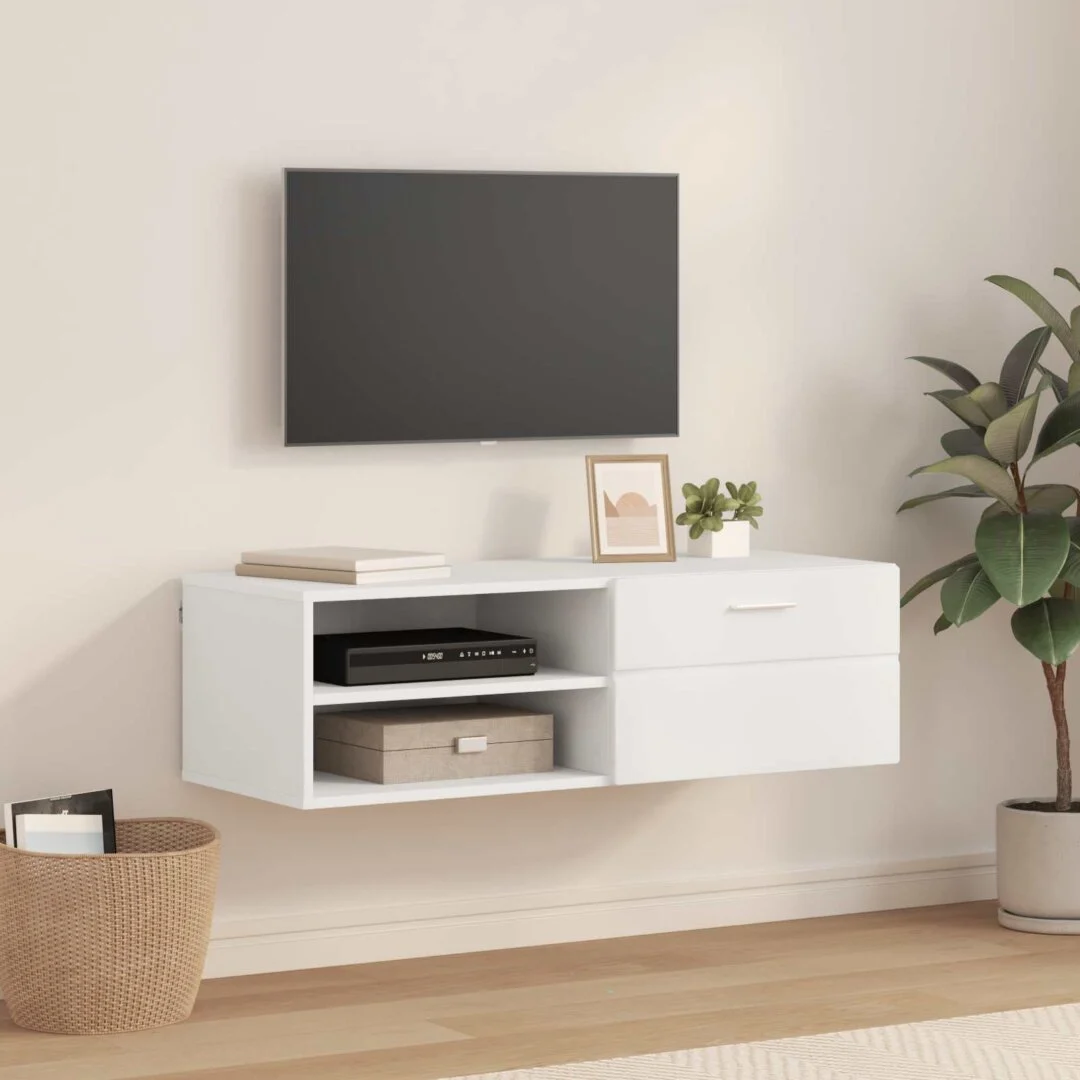 vidaXL Wooden Cabinet 100.5 x 39 x 30 cm White Engineered Wood