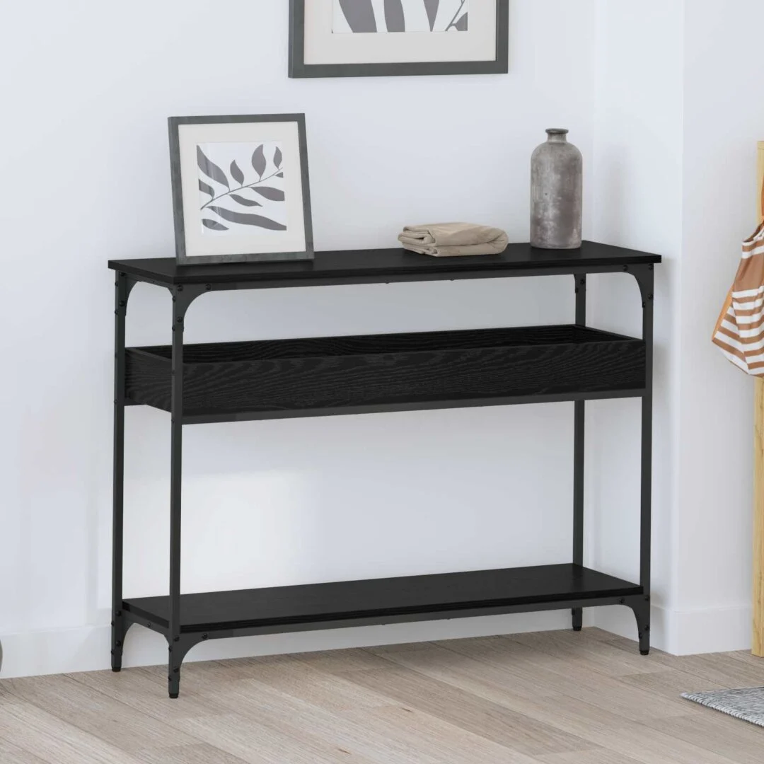 vidaXL Console Table Black oak 100 x 29 x 75 cm Engineered wood