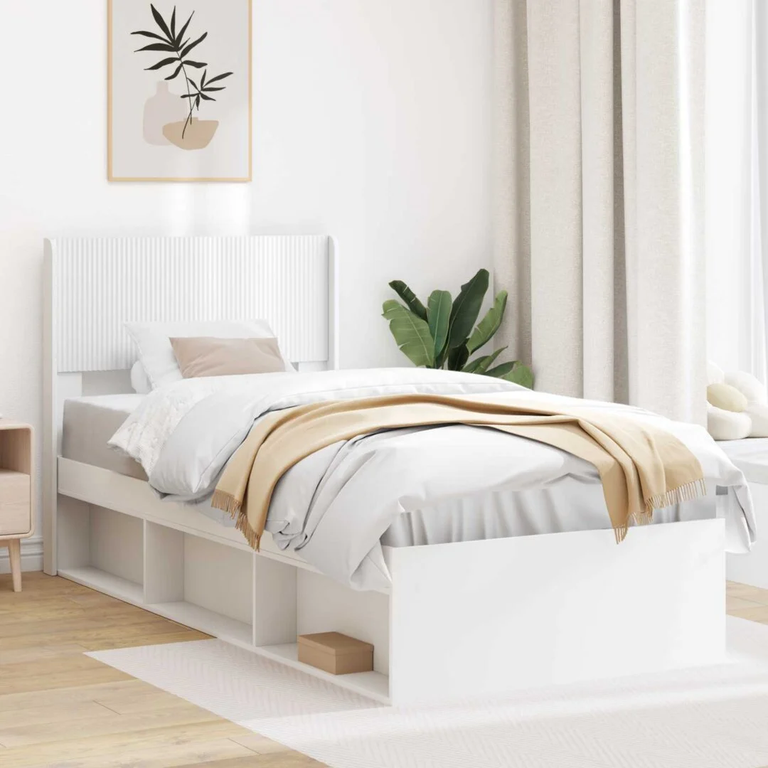 vidaXL Headboard White PB – 97 x 7 x 100 cm