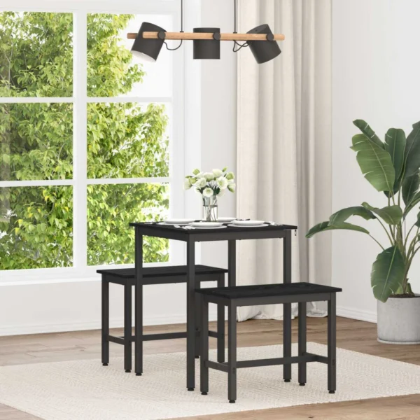 vidaXL Dining Tables 60 x 60 x 75 cm Engineered Wood Black Oak Square