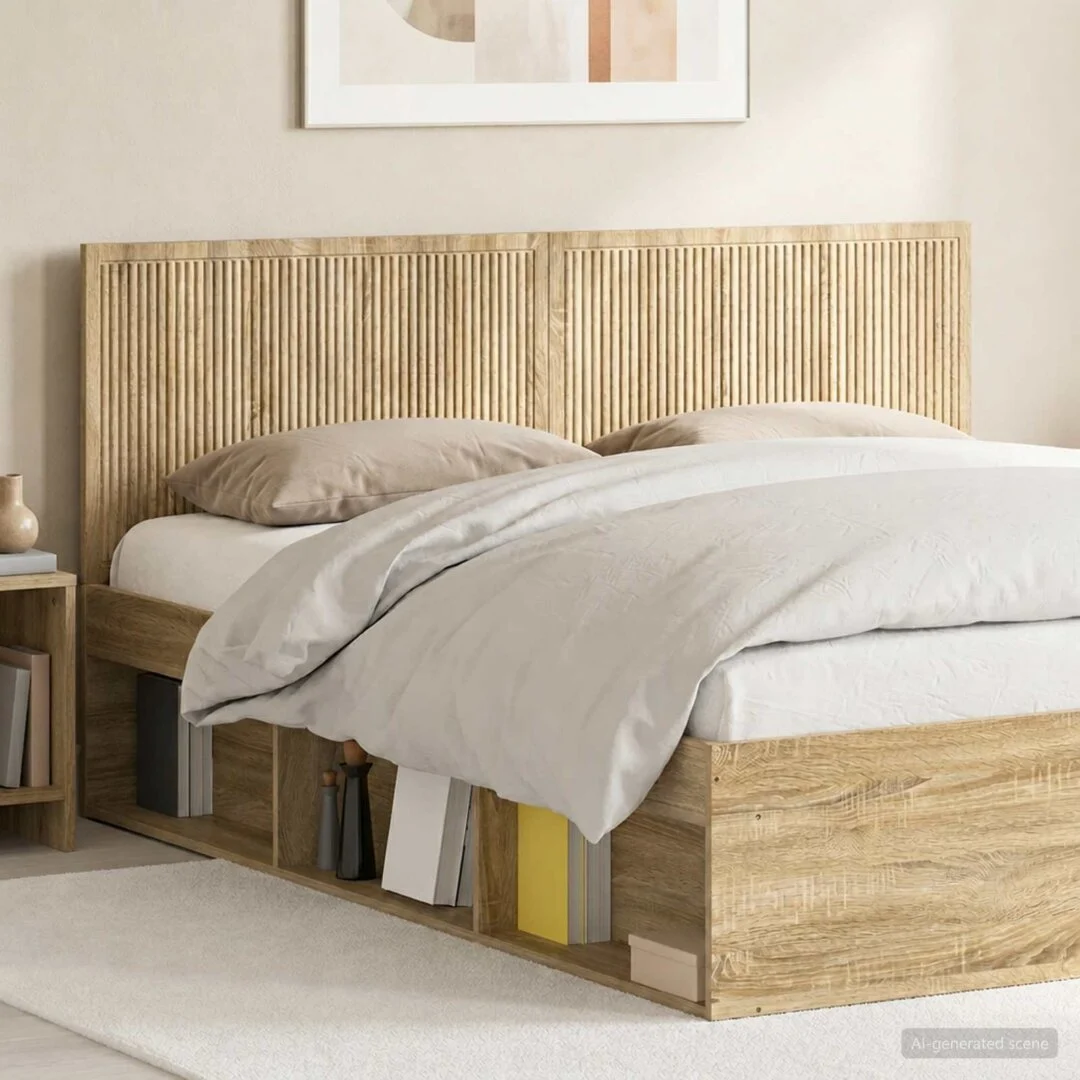 vidaXL Wall-Mounted Headboard EDE Sonoma Oak Engineered Wood – 160 x 3 x 50 cm