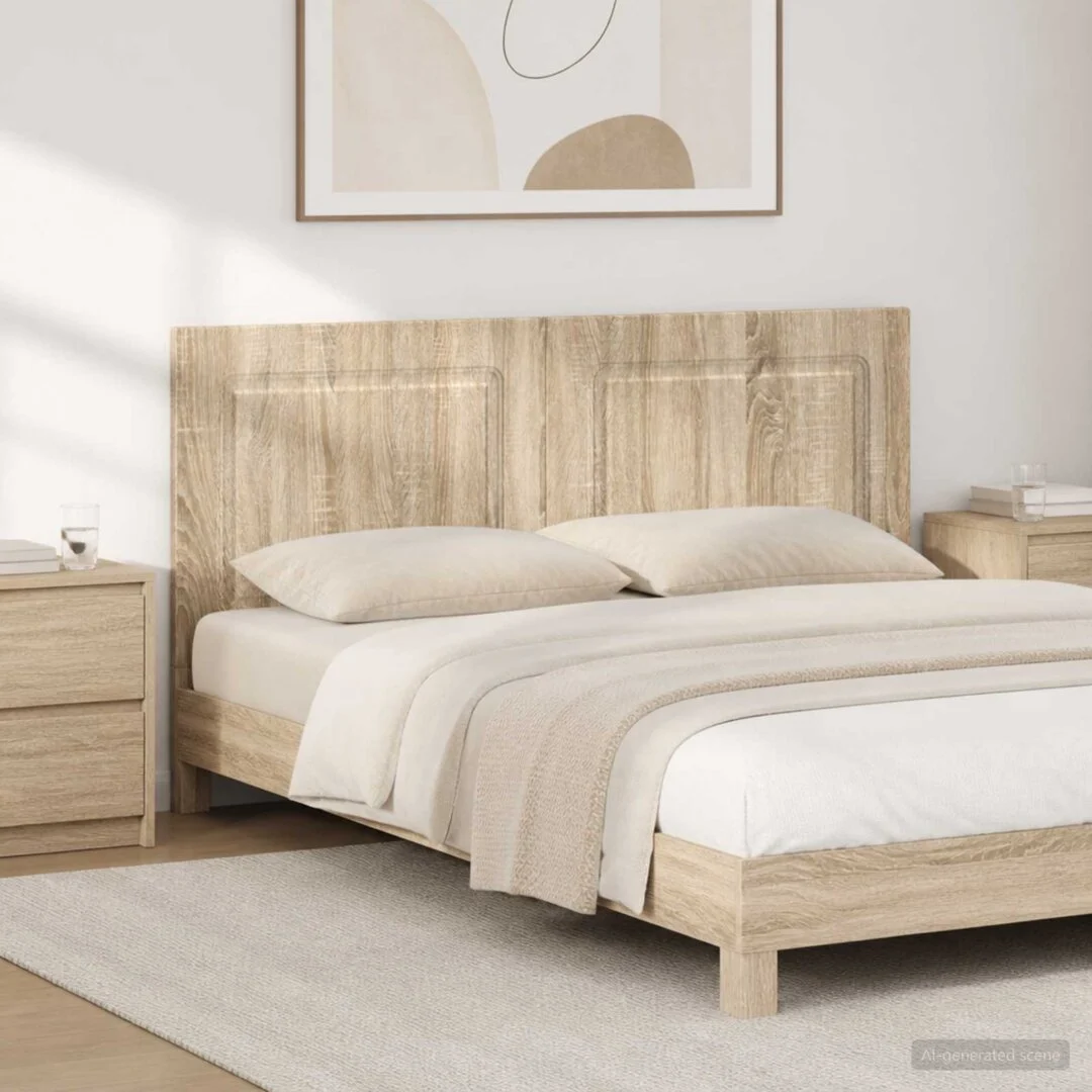 vidaXL Wall-Mounted Headboard UTRECHT Sonoma Oak Engineered Wood – 123 x 3 x 50 cm