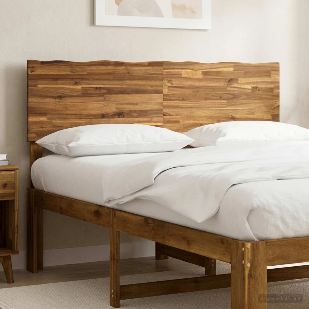 vidaXL Live Edge Headboard ROSTOCK Natural 150 cm Solid Acacia Wood – 154 x 3.6 x 101 cm