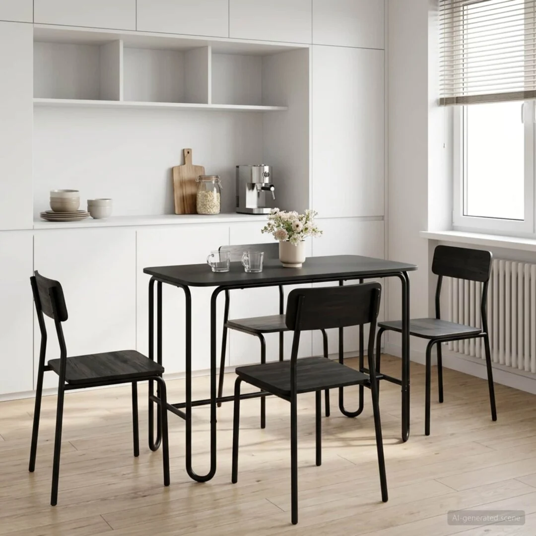 vidaXL Dining Table 100 x 50 x 75 cm Engineered Wood Black Rectangular