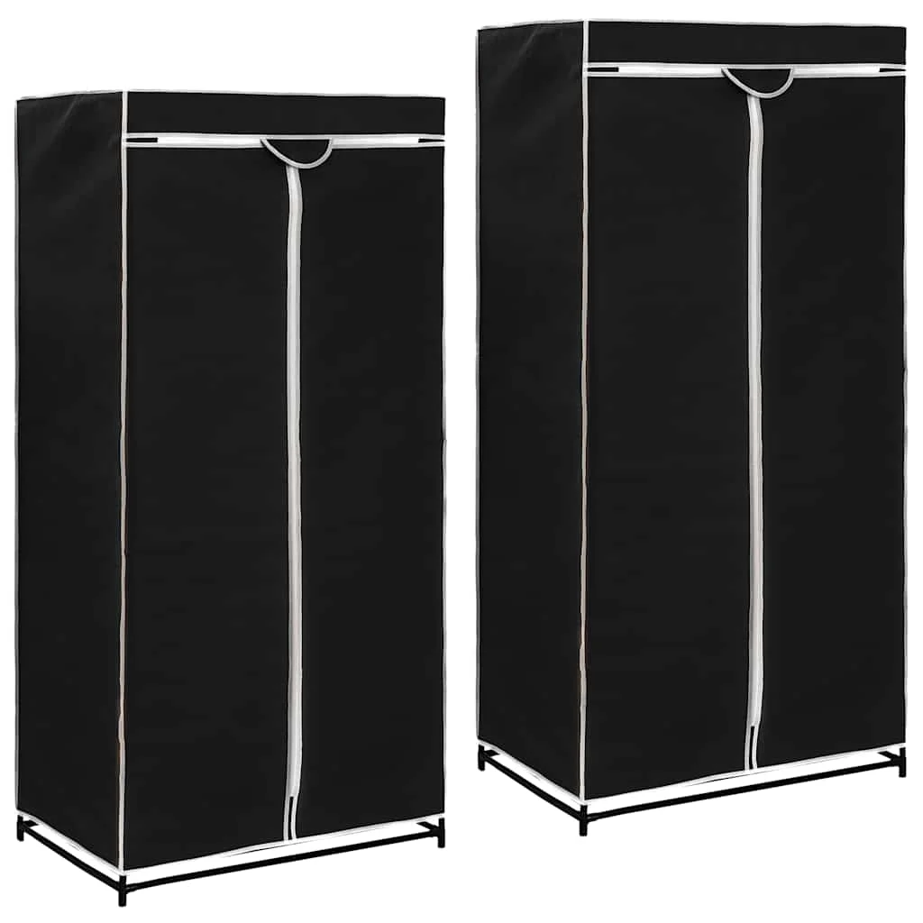vidaXL Wardrobes 2 pcs Black 75x50x160 cm