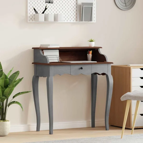 vidaXL Writing Desk Solid Mahogany Wood 80x40x92 cm
