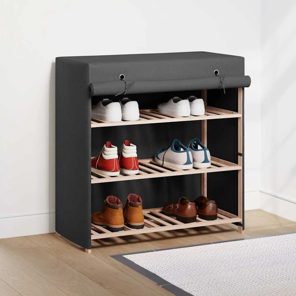 vidaXL Shoe Cabinet with Cover Grey 79x40x80 cm Fabric