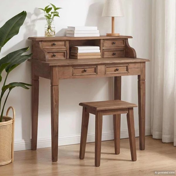 vidaXL Writing Desk with Drawers 90x50x101 cm Solid Mahogany Wood