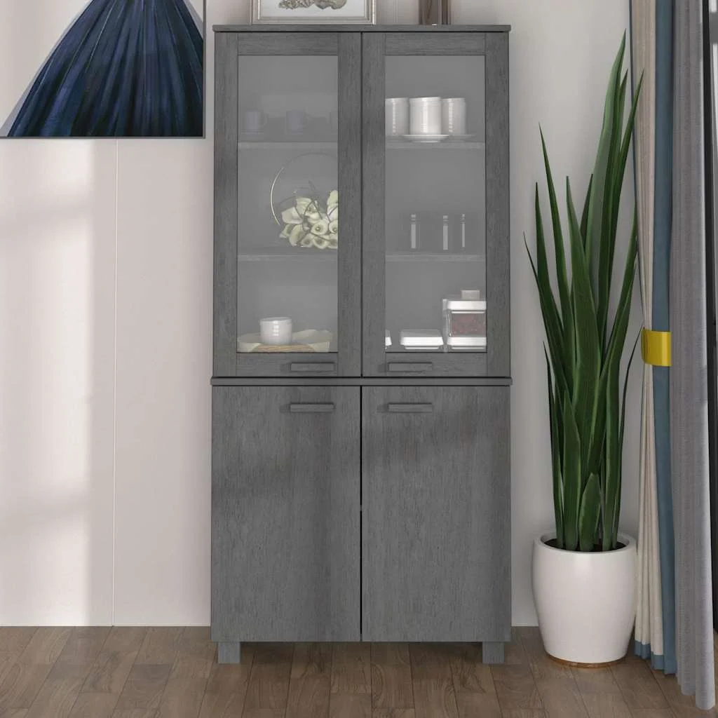 vidaXL Highboard "HAMAR" Solid Wood Pine Dark Grey