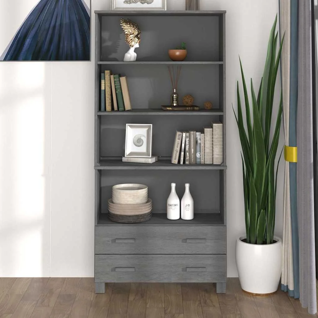 vidaXL Highboard "HAMAR" Solid Wood Pine Dark Grey
