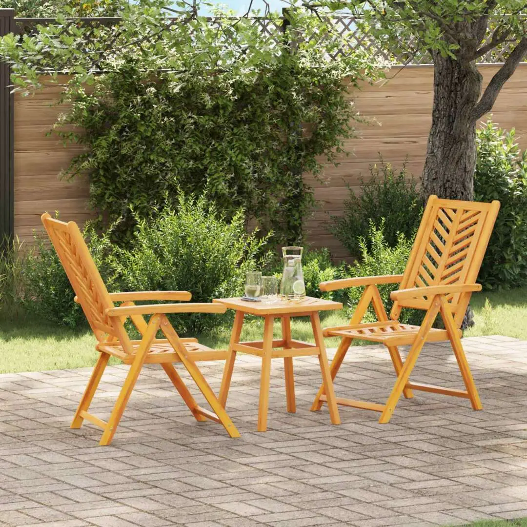 vidaXL Garden Dining Set 3 pcs Brown Solid Acacia Wood