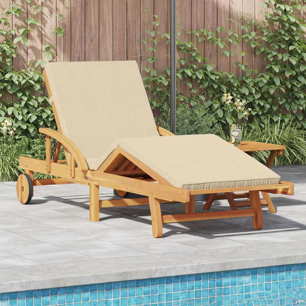 vidaXL Sun Lounger 2 pcs Solid Acacia Wood Beige