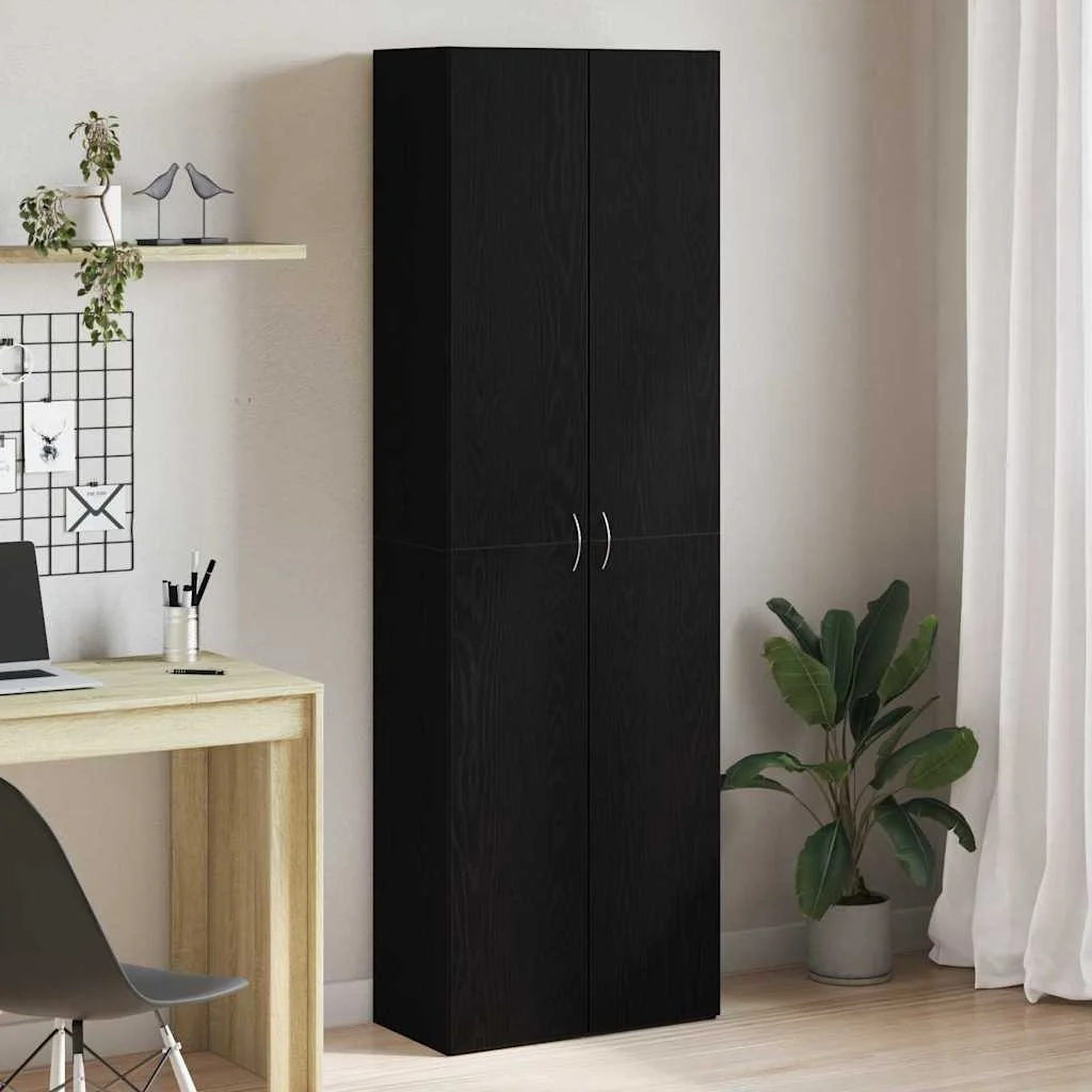 vidaXL Office Cabinet Black Oak 60 x 32 x 190 cm Engineered Wood