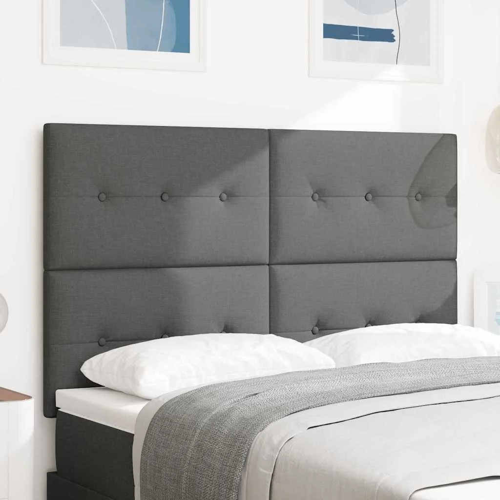 vidaXL Height-Adjustable Headboard Dark Grey 144 cm Fabric – 144 x 7 x 128 cm