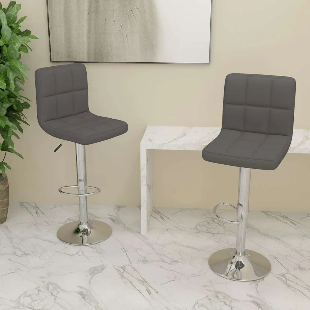 vidaXL Bar Stools 2 pcs Dark Grey Fabric