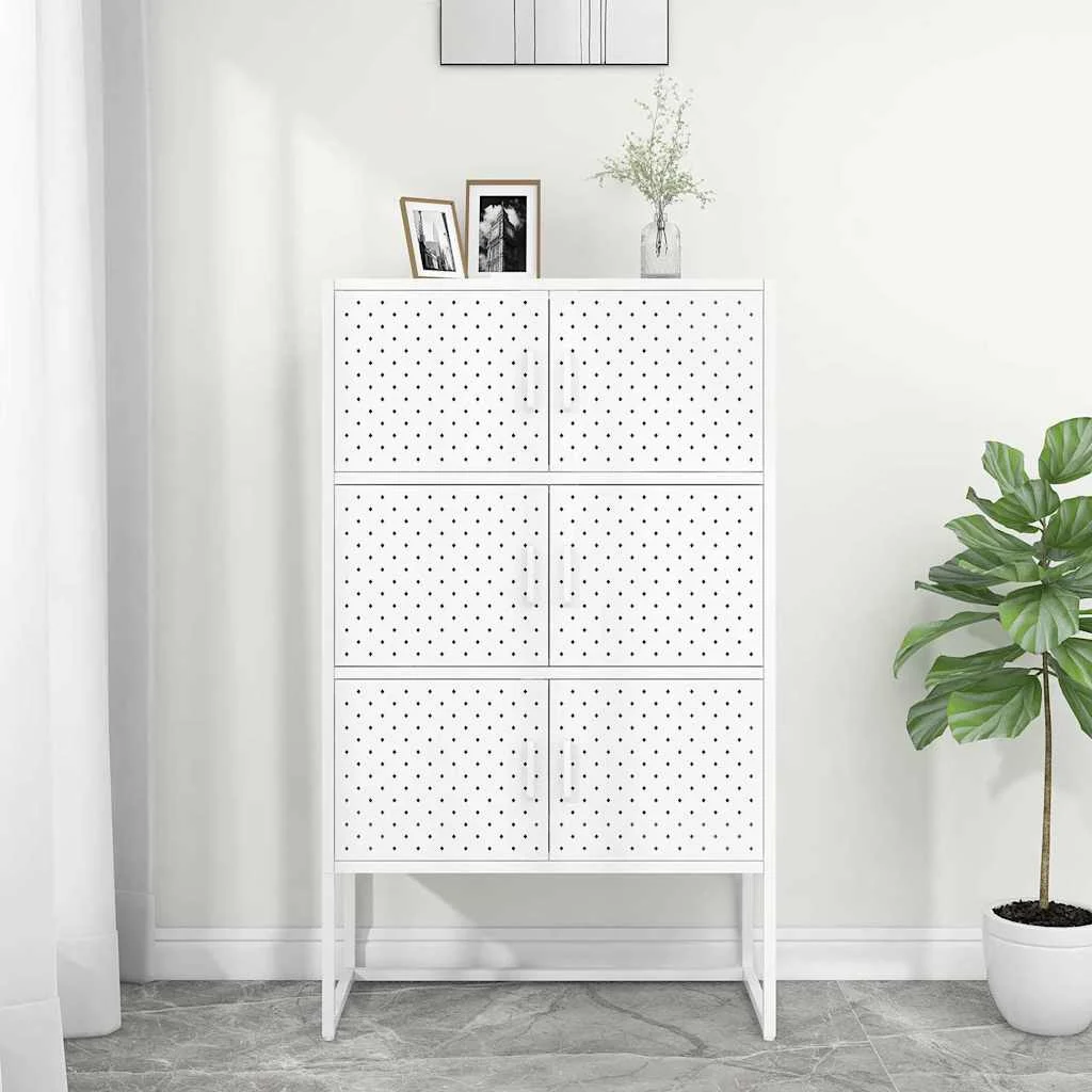 vidaXL Highboard White 80x35x135 cm Steel