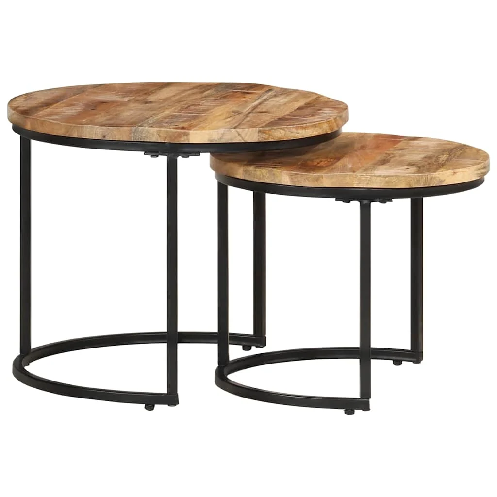 vidaXL Nesting Tables 2 pcs Solid Wood Mango