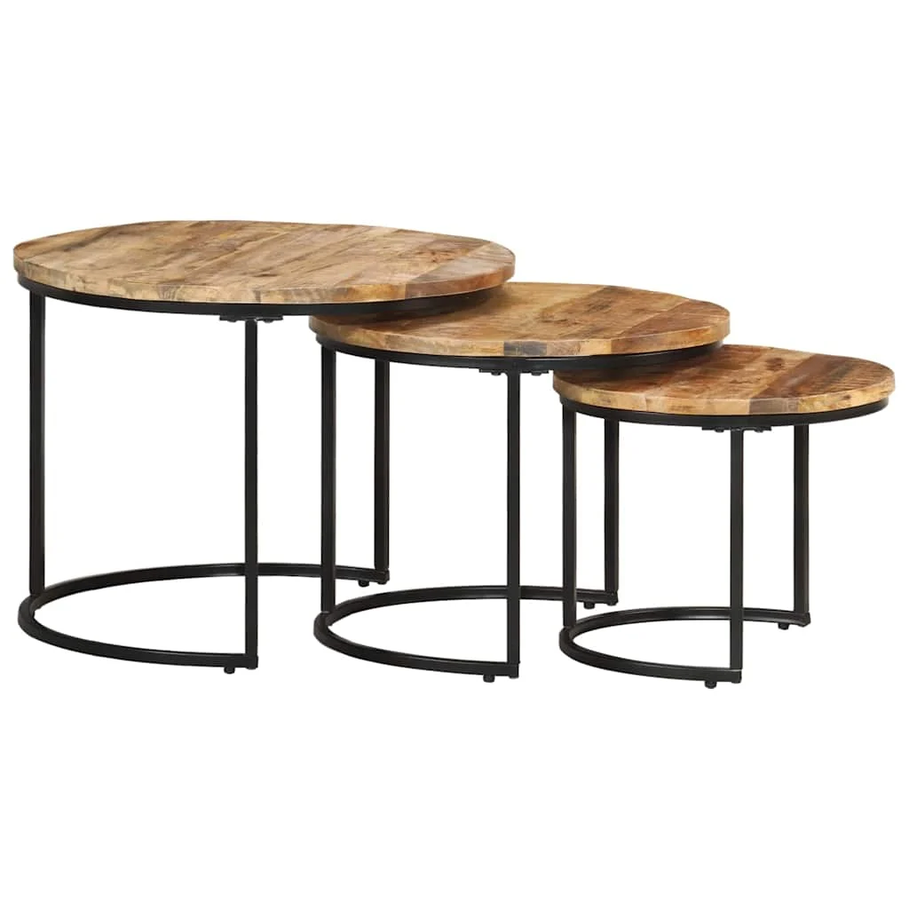 vidaXL Nesting Tables 3 pcs Solid Wood Mango