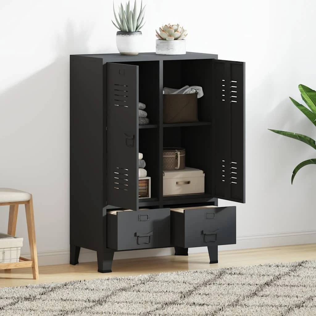 vidaXL Industrial Wardrobe Anthracite 67x35x107 cm Steel