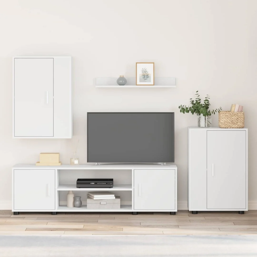 vidaXL TV Cabinet Set White Engineered wood
