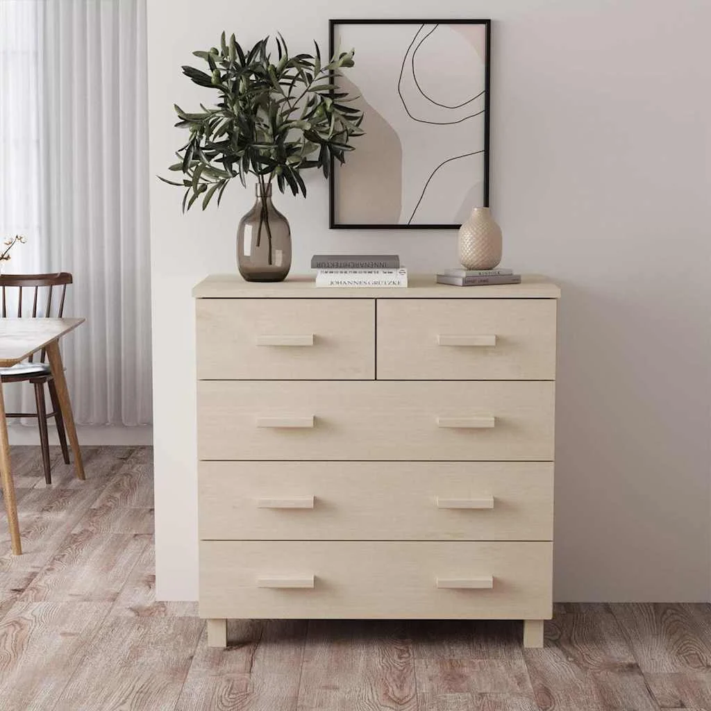 vidaXL Sideboard "HAMAR" Honey Brown 79x40x80 cm Solid Wood Pine