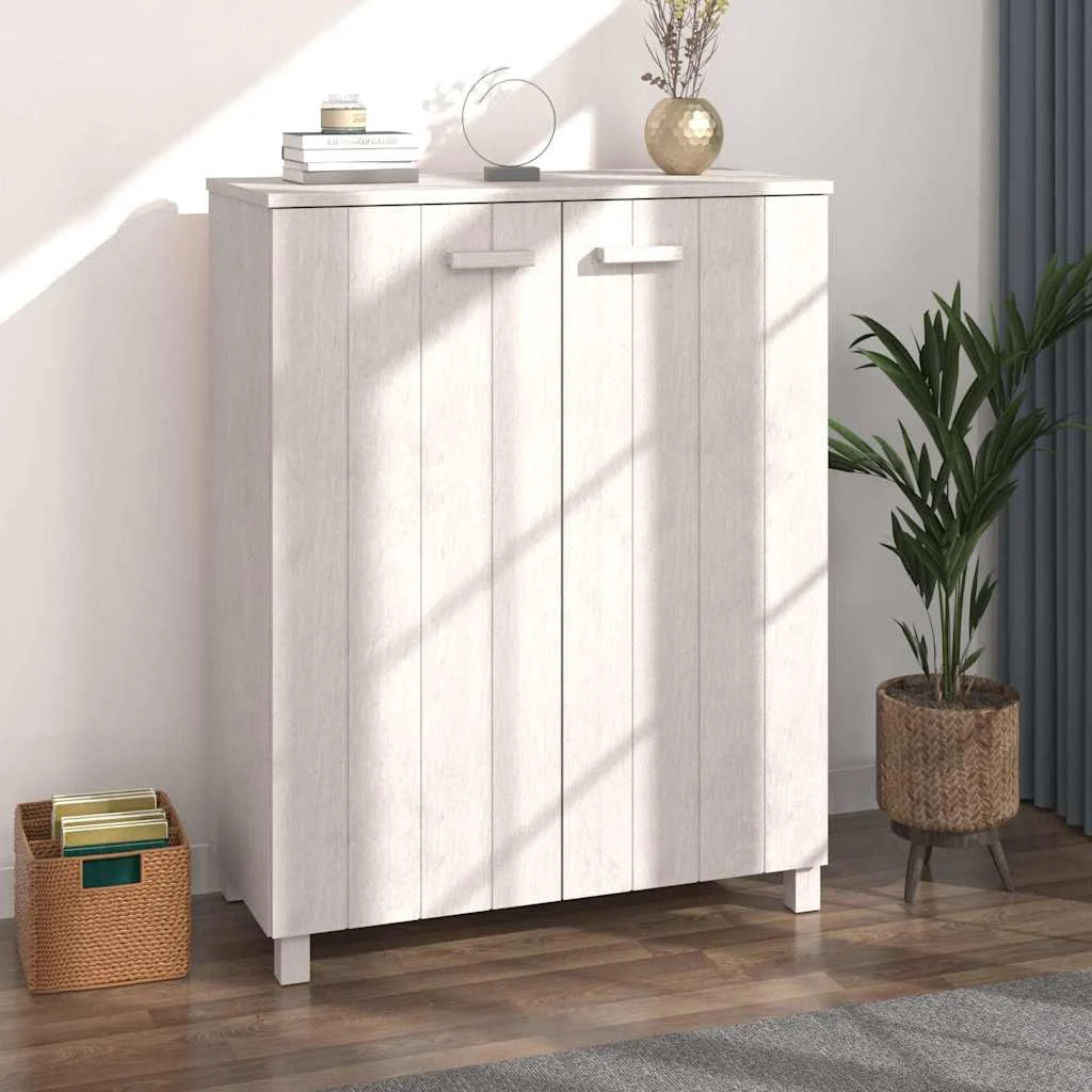 vidaXL Shoe Cabinet "HAMAR" White 85x40x108 cm Solid Wood Pine