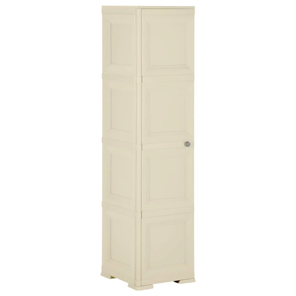 vidaXL Plastic Cabinet 40x43x164 cm Wood Design Angora White