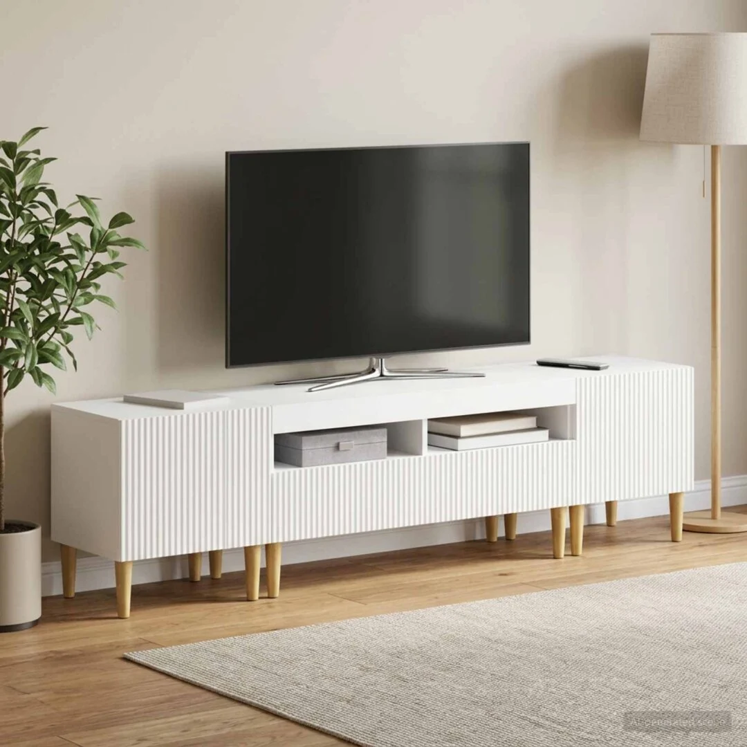 vidaXL 3 Piece LED TV Cabinet ARNHEM 3 pcs White Engineered Wood