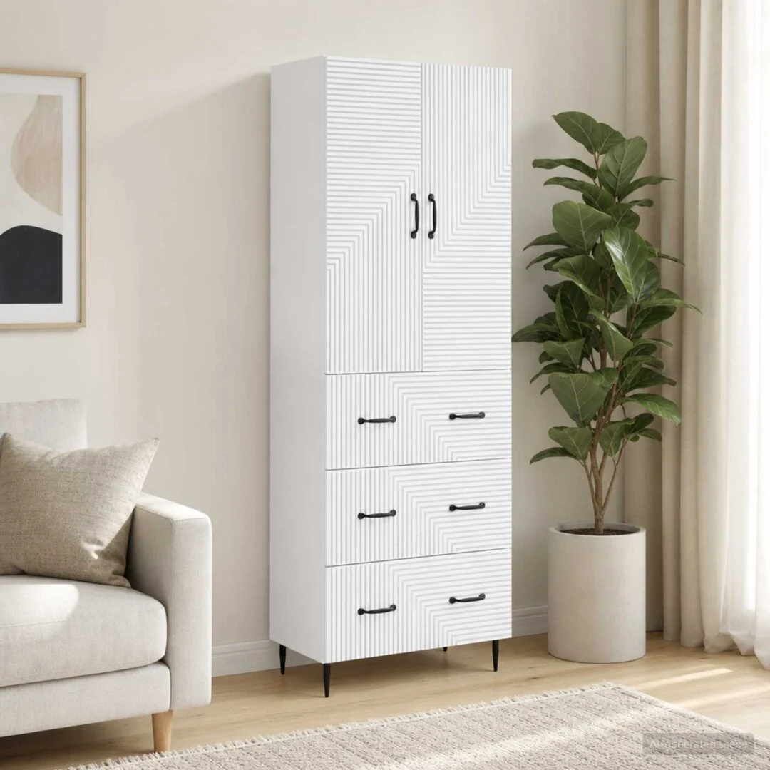 vidaXL Cabinet Set 2 pcs 66 x 34.5 x 90 cm Engineered Wood White