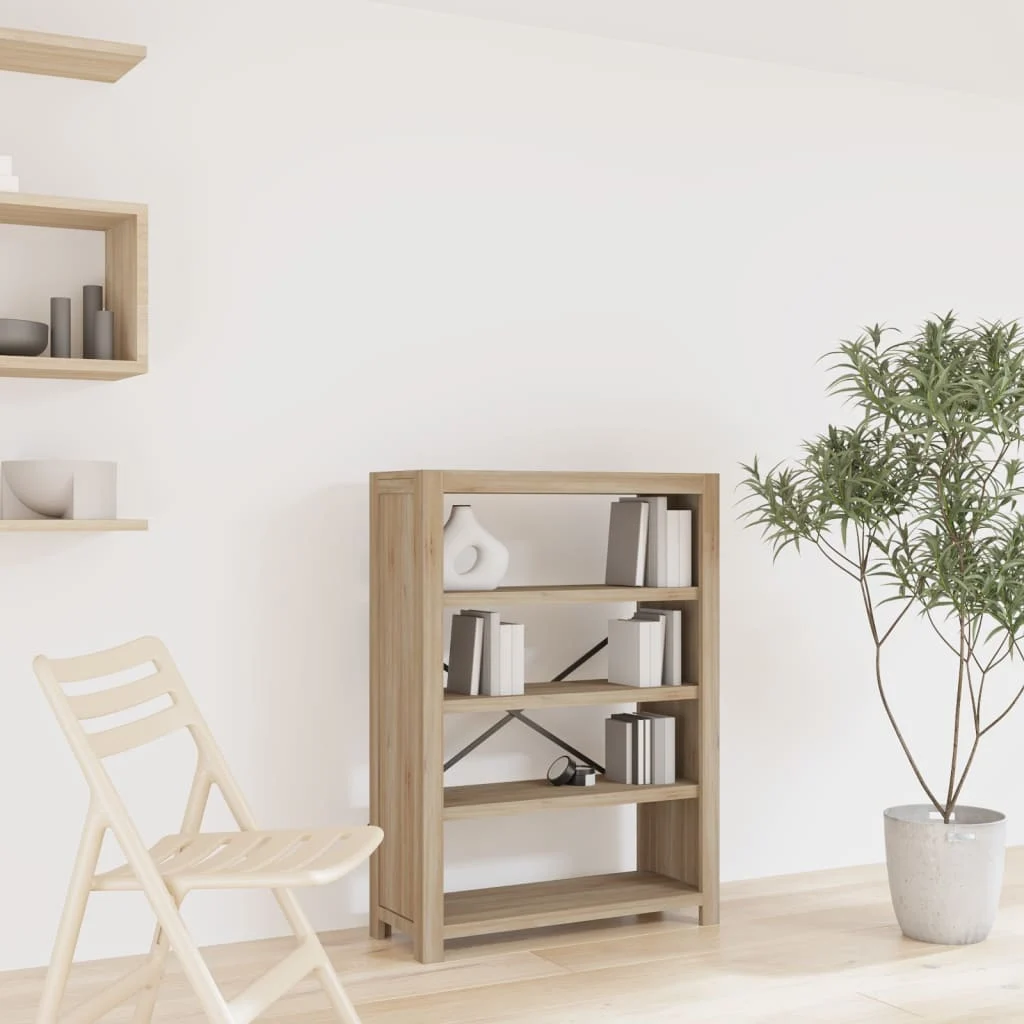 vidaXL 4-Tier Bookcase 80x30x110 cm Solid Wood Acacia