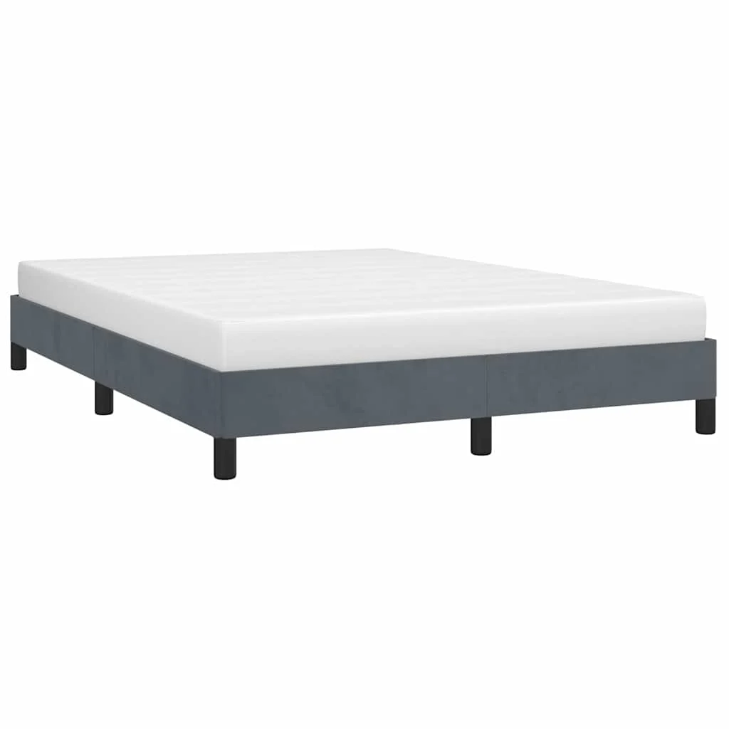 vidaXL Bed Frame without Mattress Dark Grey 137x187 cm Double Velvet – 193 x 140 x 25 cm