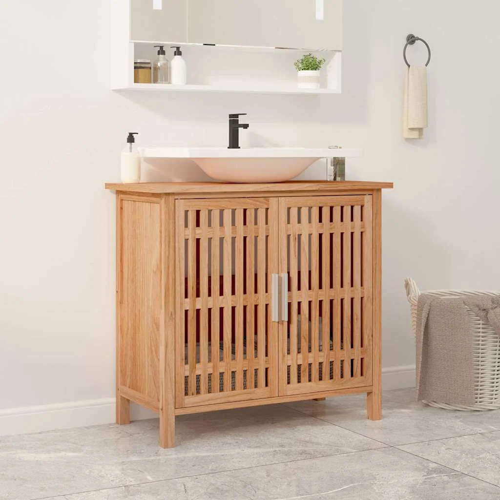 vidaXL Bathroom Sink Cabinet 66x29x61.5 cm Solid Wood Walnut