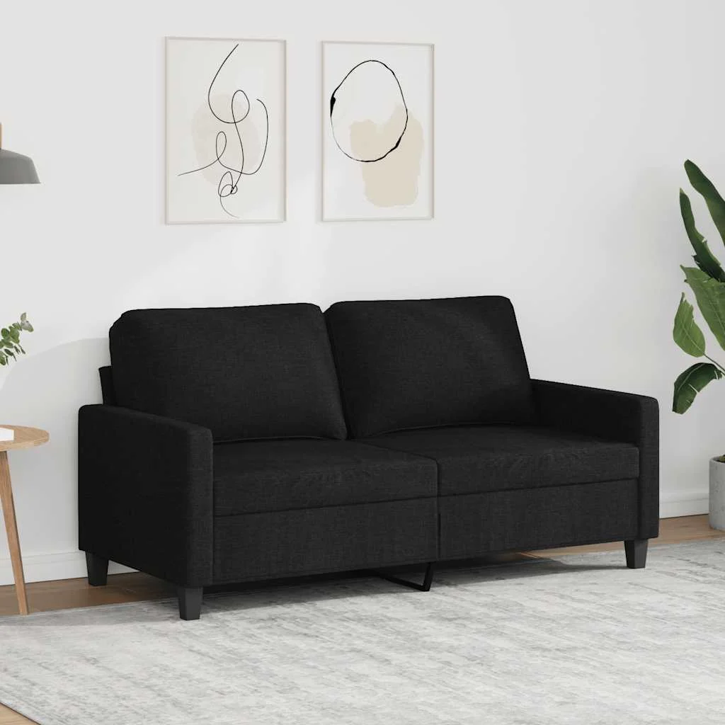 vidaXL 2-Seater Sofa Black 140 cm Fabric