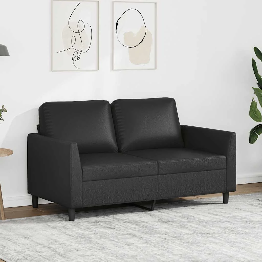 vidaXL 2-Seater Sofa Black 120 cm Faux Leather – 140 x 77 x 80 cm