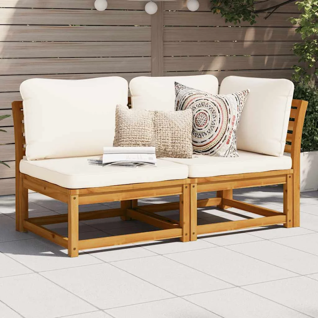 vidaXL 2 Piece Garden Lounge Set with Cushions Solid Wood Acacia