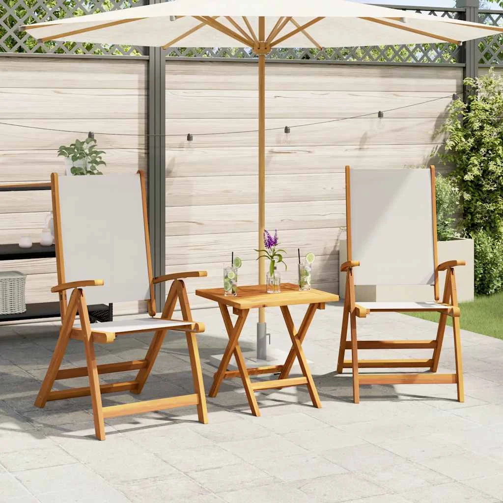 vidaXL Folding Chairs 2 pcs Solid Wood Acacia and Textilene